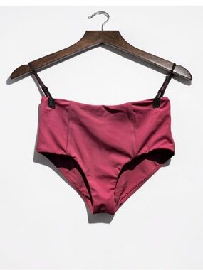 🌻NEW NWOT Andie High Waisted Bikini Bottom Raspberry Sorbet Pink Full Coverage